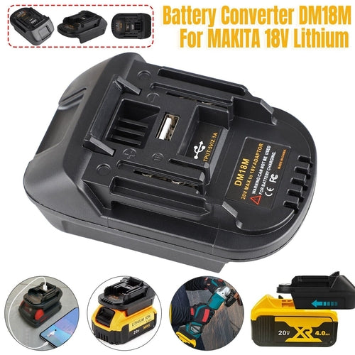 USB Battery Adapter Converter For 20V DEWALT Milwaukee M18 Convert To AO