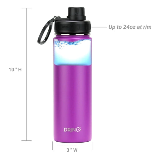 DRINCO® 22oz Stainless Steel Sport Water Bottle - Deep Purple AO