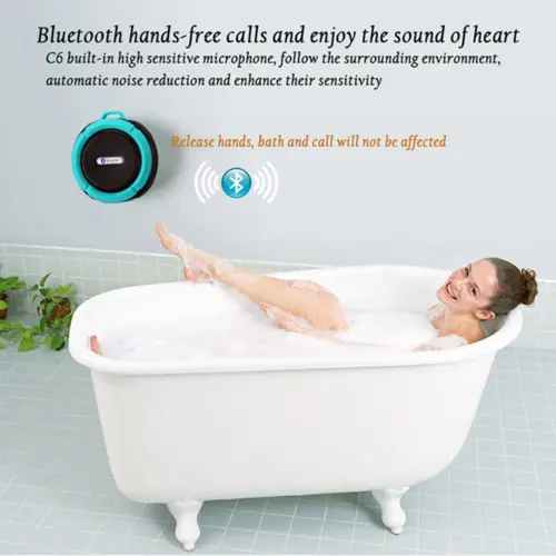 Mini Portable Waterproof Bluetooth Speaker with Suction Cup AO