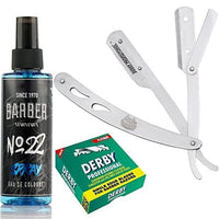The Shave Factory Straight Edge Razor Kit (Steel Razor/Barber No22 AO