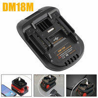 USB Battery Adapter Converter For 20V DEWALT Milwaukee M18 Convert To AO
