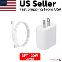 2024 20W USB-C Fast Charger PD Adapter Cable For iPhone 14/13/12/11 XR AO
