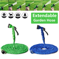 Expanding Expandable Flexible Garden Water Hose w Spray Nozzle 25, 50, AO