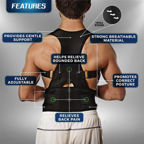 Posture Corrector Support Magnetic Back Shoulder Brace Belt Band For AO