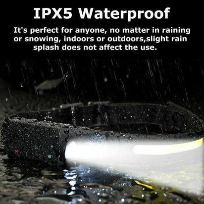 COB LED Headlamp USB Rechargeable Headlight Torch Work Light Bar Head AO