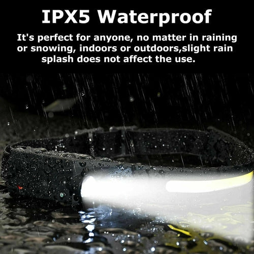 COB LED Headlamp USB Rechargeable Headlight Torch Work Light Bar Head AO