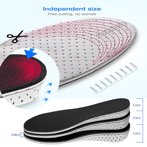 Men Women Invisible Height Increase Insoles Heel Lift Taller Shoe AO