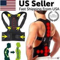 Posture Corrector Support Magnetic Back Shoulder Brace Belt Band For AO