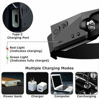 COB LED Headlamp USB Rechargeable Headlight Torch Work Light Bar Head AO