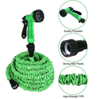 Expanding Expandable Flexible Garden Water Hose w Spray Nozzle 25, 50, AO