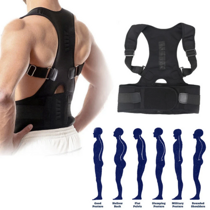 Posture Corrector Support Magnetic Back Shoulder Brace Belt Band For AO