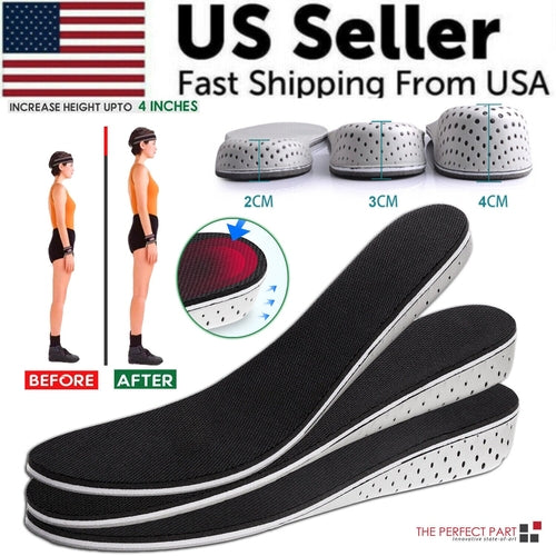 Men Women Invisible Height Increase Insoles Heel Lift Taller Shoe AO