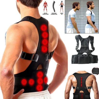 Posture Corrector Support Magnetic Back Shoulder Brace Belt Band For AO