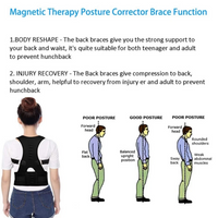 Posture Corrector Support Magnetic Back Shoulder Brace Belt Band For AO
