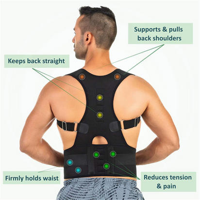 Posture Corrector Support Magnetic Back Shoulder Brace Belt Band For AO