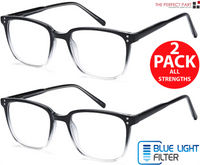 2 PK Unisex Blue Light Blocking Reading Glasses Computer Readers For AO