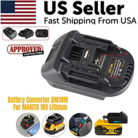 USB Battery Adapter Converter For 20V DEWALT Milwaukee M18 Convert To AO