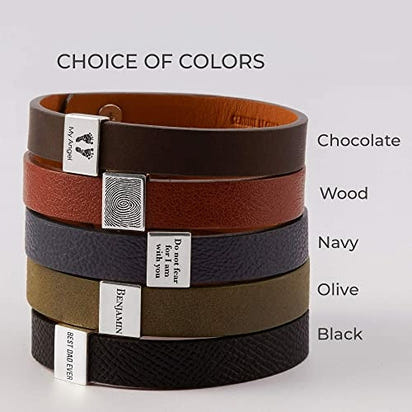 Custom Leather Bracelet Roman Numerals, Valentine Gifts for Boyfriend AO
