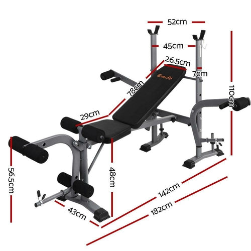 Everfit Weight Bench 8 in 1 Bench Press Adjustable Home Gym Station AO