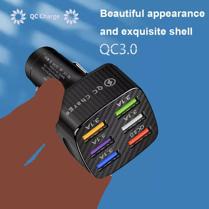 PBG 3 Port LED Voltage Wall Charger and 6 Port Car Charger Black/Black AO