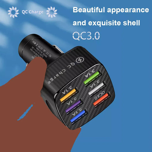 PBG 3 Port LED Voltage Wall Charger and 6 Port Car Charger Black/Black AO