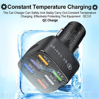 PBG 3 Port LED Voltage Wall Charger and 6 Port Car Charger Black/Black AO