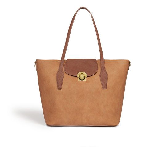 Maple Brown Vegan Non Leather Tote Bag AO