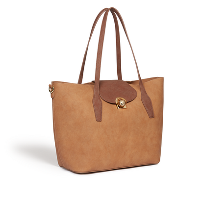 Maple Brown Vegan Non Leather Tote Bag AO