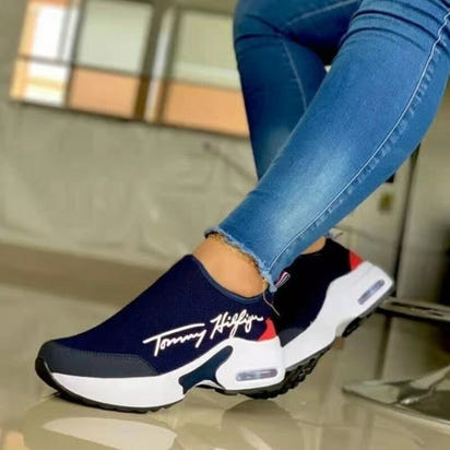Casual Breathable Wedges Ladies Walking Sneakers Flat Women Shoes AO