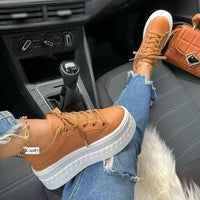 Casual Platform Women's Shoes Flat Womens Sneakers AO