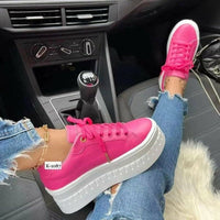 Casual Platform Women's Shoes Flat Womens Sneakers AO