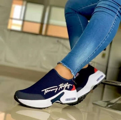Casual Breathable Wedges Ladies Walking Sneakers Flat Women Shoes AO
