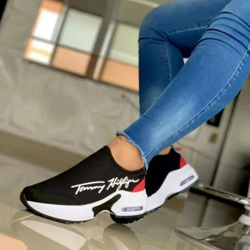 Casual Breathable Wedges Ladies Walking Sneakers Flat Women Shoes AO
