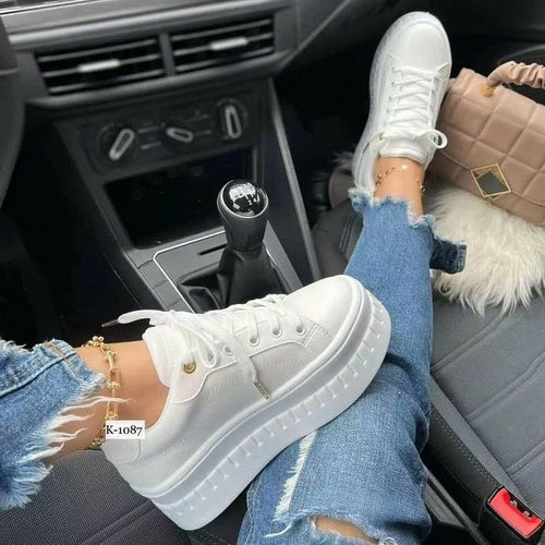 Casual Platform Women's Shoes Flat Womens Sneakers AO
