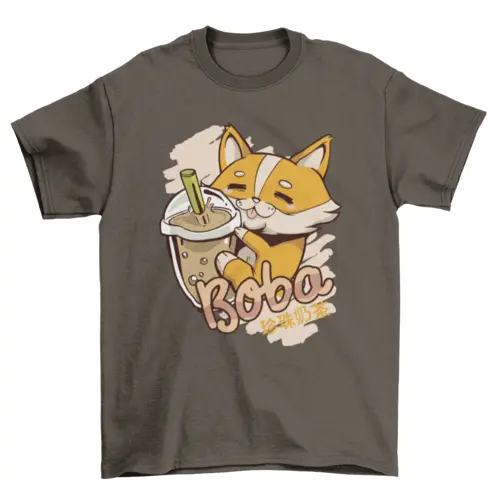 Corgi bubble tea t-shirt AO