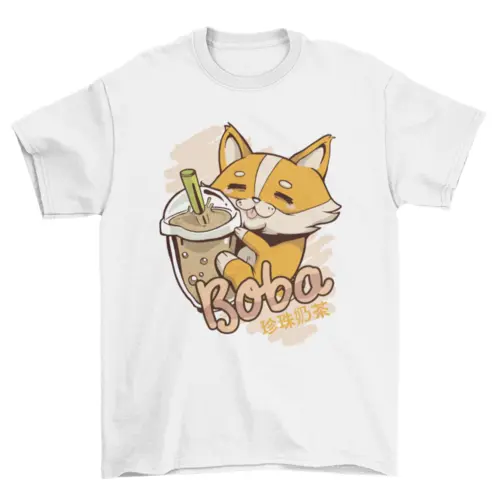 Corgi bubble tea t-shirt AO