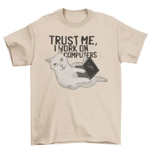 Computer cat t-shirt AO