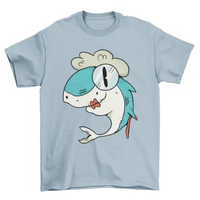 Grandma shark big eyes with red lips t-shirt AO