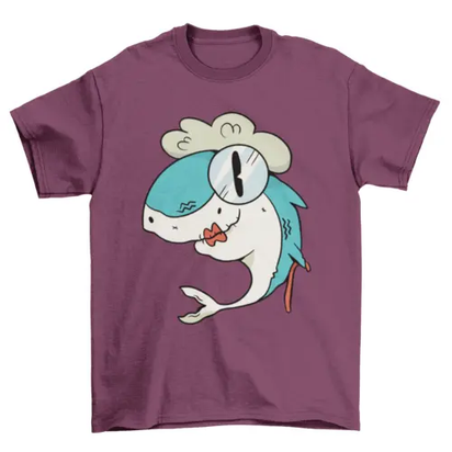 Grandma shark big eyes with red lips t-shirt AO
