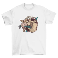 Goat eating cartoon t-shirt AO