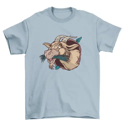 Goat eating cartoon t-shirt AO