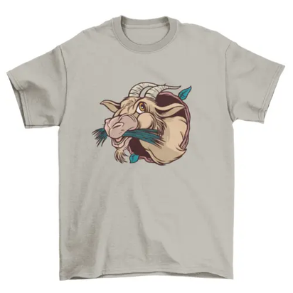Goat eating cartoon t-shirt AO