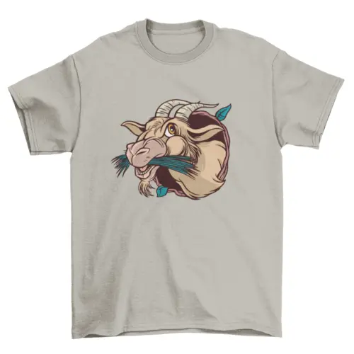 Goat eating cartoon t-shirt AO