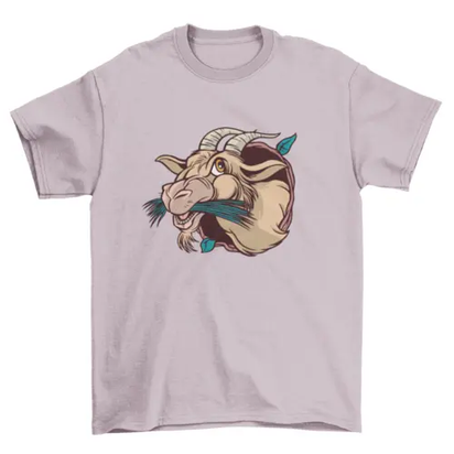 Goat eating cartoon t-shirt AO