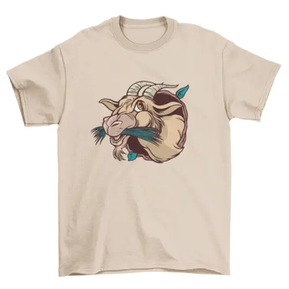 Goat eating cartoon t-shirt AO