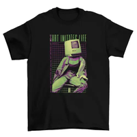 Wireframe Retro computer Head vaporwave-photographic style girl AO