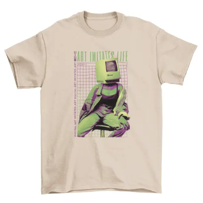 Wireframe Retro computer Head vaporwave-photographic style girl AO