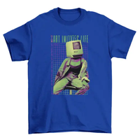 Wireframe Retro computer Head vaporwave-photographic style girl AO