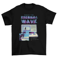 Astonishing Surfing retro Computer vaporwave quote "Riding the eternal AO