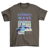 Astonishing Surfing retro Computer vaporwave quote "Riding the eternal AO